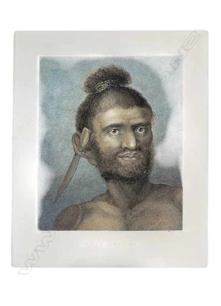 A Man of Mangea' John Webber (1751-93)/William Sharp (1749-1824), coloured engraving on paper, 1784, 386x200mm (sheet)  Image 1++